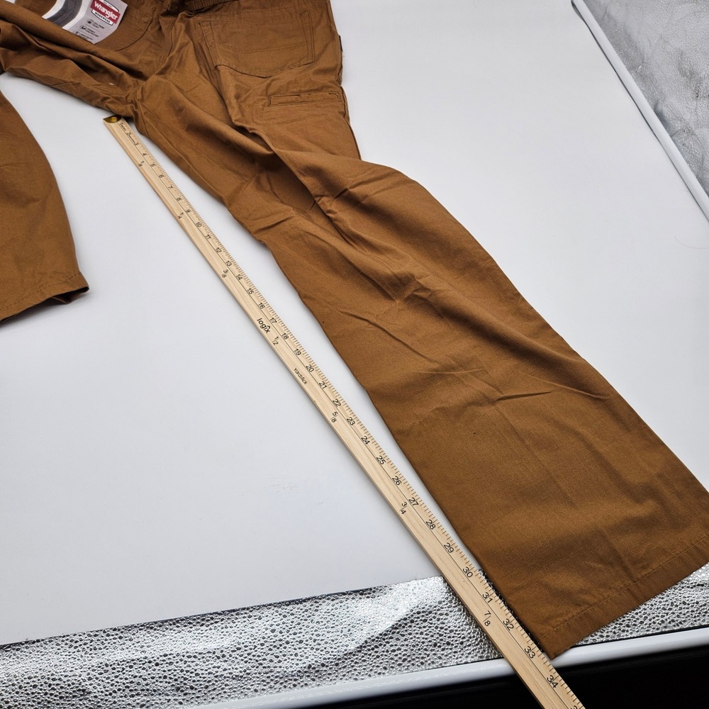 Wrangler Workwear Technician Relaxed Fit Brown Canvas Pants 36x34 WMWT1AR NEW - Picture 8 of 11
